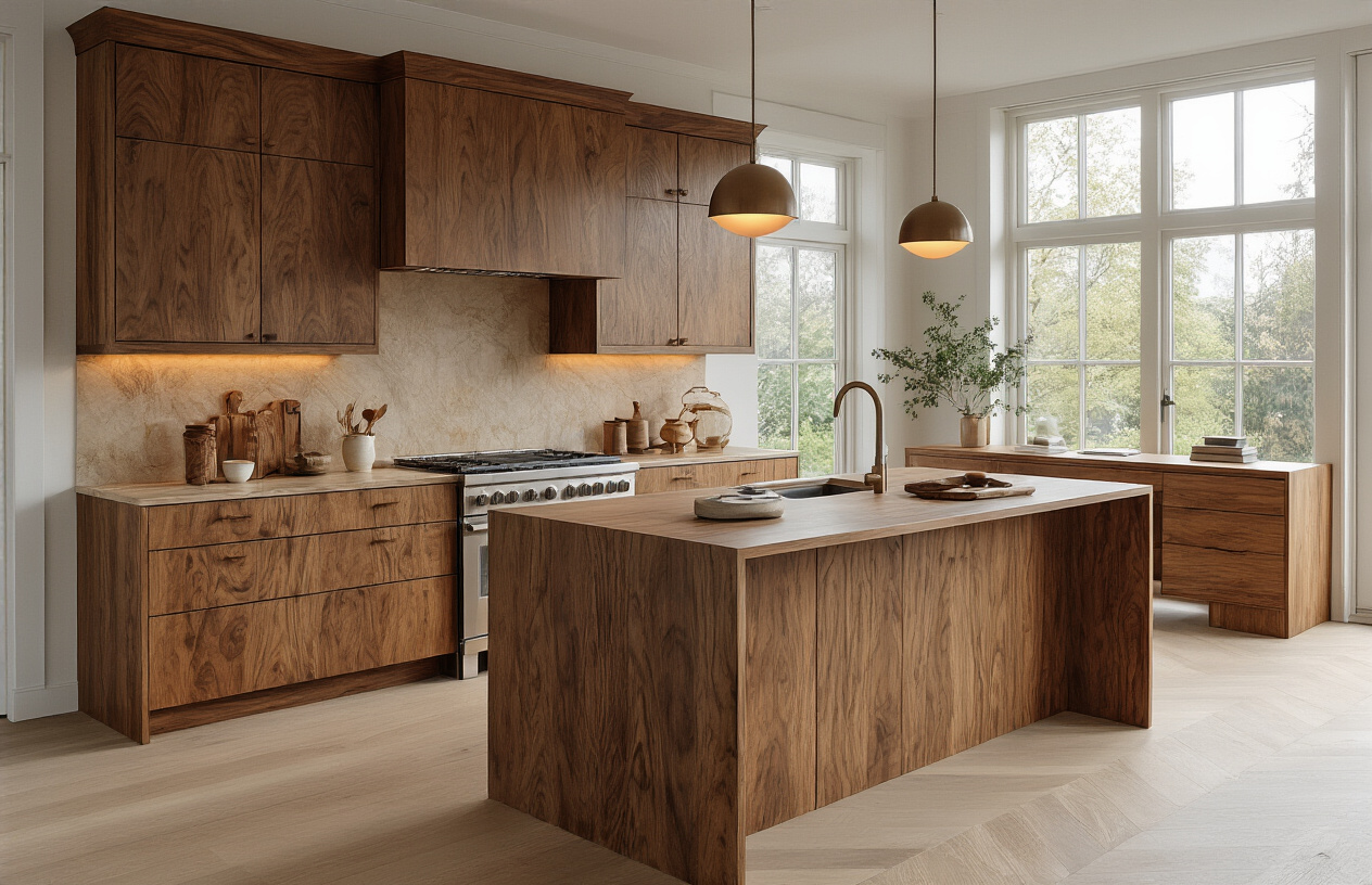 Natural Veneer Ideas for Kitchens, Bedrooms, and Offices